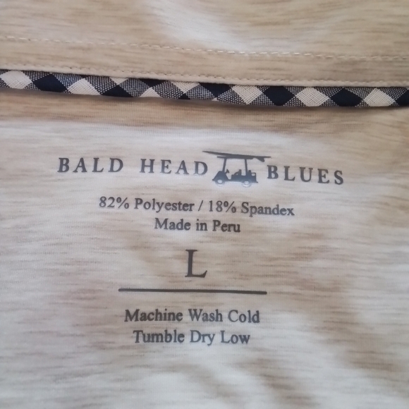 Bald Head Blues Albatross Performance Golf Polo Heather Sand Dollar - L - Picture 14 of 15